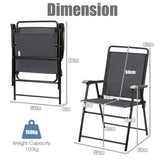 NNECW 4 Pieces Folding Chairs with Ergonomic Backrest for Outdoor
