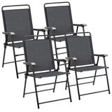 NNECW 4 Pieces Folding Chairs with Ergonomic Backrest for Outdoor