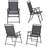 NNECW 4 Pieces Folding Chairs with Ergonomic Backrest for Outdoor