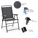 NNECW 4 Pieces Folding Chairs with Ergonomic Backrest for Outdoor