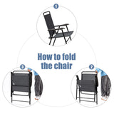 NNECW 4 Pieces Folding Chairs with Ergonomic Backrest for Outdoor