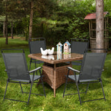 NNECW 4 Pieces Folding Chairs with Ergonomic Backrest for Outdoor