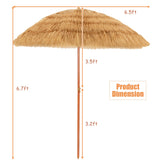 NNECW 2m Thatch Umbrella Tilting Outdoor Beach Patio Sun Shelter Parasol
