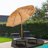 NNECW 2m Thatch Umbrella Tilting Outdoor Beach Patio Sun Shelter Parasol