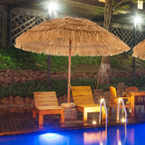NNECW 2m Thatch Umbrella Tilting Outdoor Beach Patio Sun Shelter Parasol