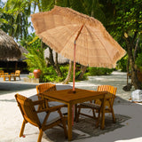 NNECW 2m Thatch Umbrella Tilting Outdoor Beach Patio Sun Shelter Parasol