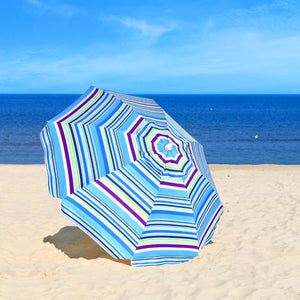 NNECW 2.2M Outdoor Umbrella Potable Sun Shade Shelter Garden Patio Parasol Canopy-Blue