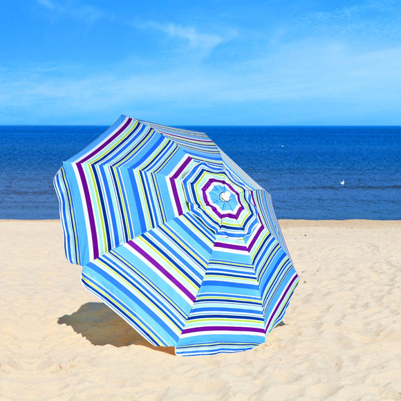 NNECW 2.2M Outdoor Umbrella Potable Sun Shade Shelter Garden Patio Parasol Canopy-Blue