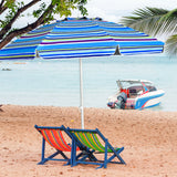 NNECW 2.2M Outdoor Umbrella Potable Sun Shade Shelter Garden Patio Parasol Canopy-Blue