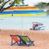 NNECW 2.2M Outdoor Umbrella Potable Sun Shade Shelter Garden Patio Parasol Canopy-Multicolor