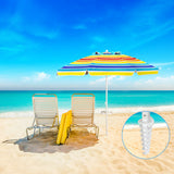 NNECW 2.2M Outdoor Umbrella Potable Sun Shade Shelter Garden Patio Parasol Canopy-Multicolor