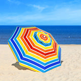 NNECW 2.2M Outdoor Umbrella Potable Sun Shade Shelter Garden Patio Parasol Canopy-Multicolor
