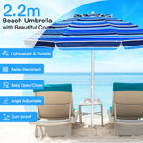 NNECW 2.2M Outdoor Umbrella Potable Sun Shade Shelter Garden Patio Parasol Canopy-Navy