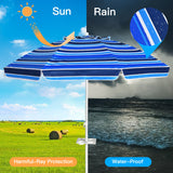 NNECW 2.2M Outdoor Umbrella Potable Sun Shade Shelter Garden Patio Parasol Canopy-Navy