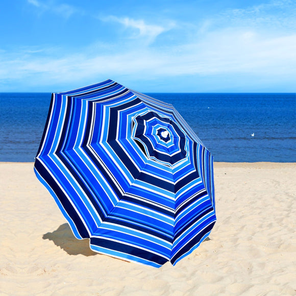 NNECW 2.2M Outdoor Umbrella Potable Sun Shade Shelter Garden Patio Parasol Canopy-Navy