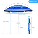 NNECW 2.2M Outdoor Umbrella Potable Sun Shade Shelter Garden Patio Parasol Canopy-Navy