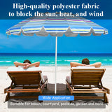 NNECW 2.45M Outdoor Umbrella Potable Sun Shade Shelter Garden Patio Parasol Canopy-Blue