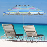 NNECW 2.45M Outdoor Umbrella Potable Sun Shade Shelter Garden Patio Parasol Canopy-Blue