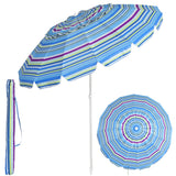 NNECW 2.45M Outdoor Umbrella Potable Sun Shade Shelter Garden Patio Parasol Canopy-Blue
