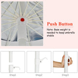 NNECW 2.45M Outdoor Umbrella Potable Sun Shade Shelter Garden Patio Parasol Canopy-Multicolor