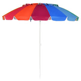 NNECW 2.45M Outdoor Umbrella Potable Sun Shade Shelter Garden Patio Parasol Canopy-Multicolor
