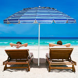 NNECW 2.45M Outdoor Umbrella Potable Sun Shade Shelter Garden Patio Parasol Canopy-Navy