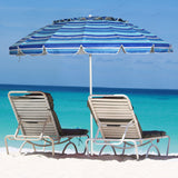NNECW 2.45M Outdoor Umbrella Potable Sun Shade Shelter Garden Patio Parasol Canopy-Navy