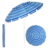 NNECW 2.45M Outdoor Umbrella Potable Sun Shade Shelter Garden Patio Parasol Canopy-Navy