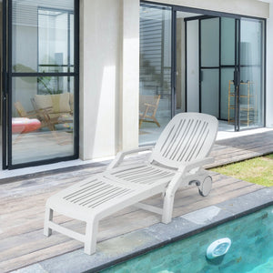 NNECW Outdoor Chaise Lounge Chair with Storage Box