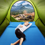 NNECW Self-Inflating Camping Mat with Connectable Design and Pillows for Camping-Blue