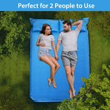 NNECW Self-Inflating Camping Mat with Connectable Design and Pillows for Camping-Blue