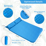NNECW Self-Inflating Camping Mat with Connectable Design and Pillows for Camping-Blue