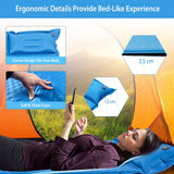 NNECW Self-Inflating Camping Mat with Connectable Design and Pillows for Camping-Blue