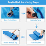 NNECW Self-Inflating Camping Mat with Connectable Design and Pillows for Camping-Blue