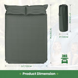 NNECW Self-Inflating Camping Mat with Connectable Design and Pillows for Camping-Green
