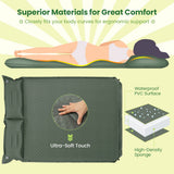 NNECW Self-Inflating Camping Mat with Connectable Design and Pillows for Camping-Green