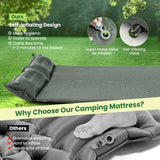 NNECW Self-Inflating Camping Mat with Connectable Design and Pillows for Camping-Green