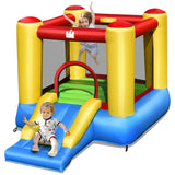 NNECW Inflatable Bounce House with Slide for Kids without Air Blower