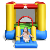 NNECW Kids Inflatable Bouncy House with Slide & Basketball Hoop with Blower