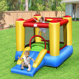 NNECW Kids Inflatable Bouncy House with Slide & Basketball Hoop with Blower