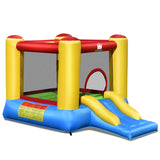 NNECW Kids Inflatable Bouncy House with Slide & Basketball Hoop with Blower