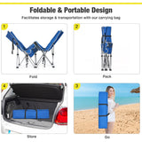 NNECW Folding Camping Cot with Side Storage Pocket &amp Detachable Headrest-Blue