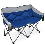 NNECW Folding Loveseat Camping Chair with 2 Mesh Storage Bags