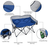 NNECW Folding Loveseat Camping Chair with 2 Mesh Storage Bags