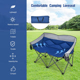 NNECW Folding Loveseat Camping Chair with 2 Mesh Storage Bags