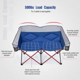 NNECW Folding Loveseat Camping Chair with 2 Mesh Storage Bags