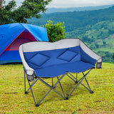 NNECW Folding Loveseat Camping Chair with 2 Mesh Storage Bags
