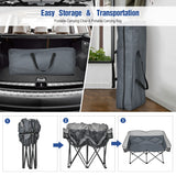 NNECW Outdoor Double Folding Camping Chair with Armrest and Carry Bag-Grey