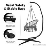 NNECW C-Shaped Hammock Chair Stand with Cross Base without Chair