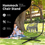 NNECW C-Shaped Hammock Chair Stand with Cross Base without Chair